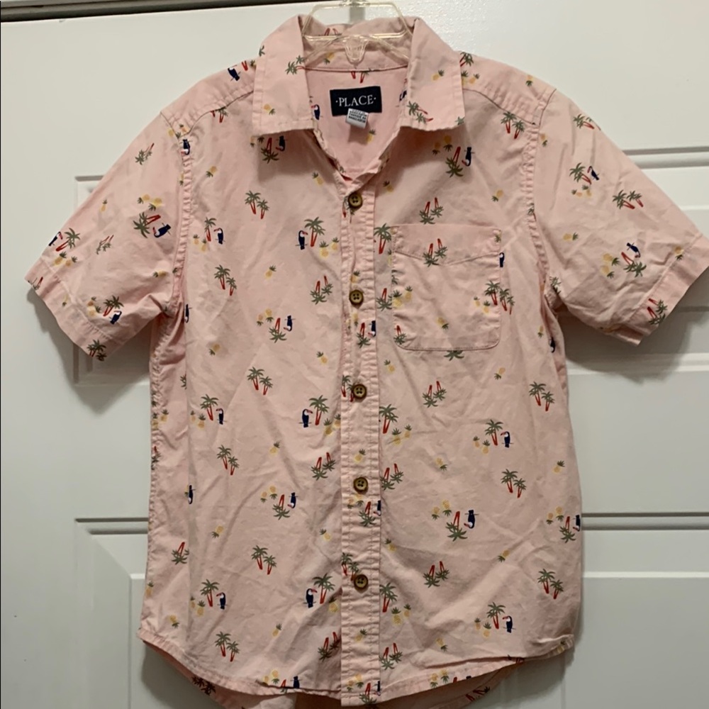 4/$10 Boys Children's Place 100% Cotton Pink Short Sleeve Size 7/8 Shirt
